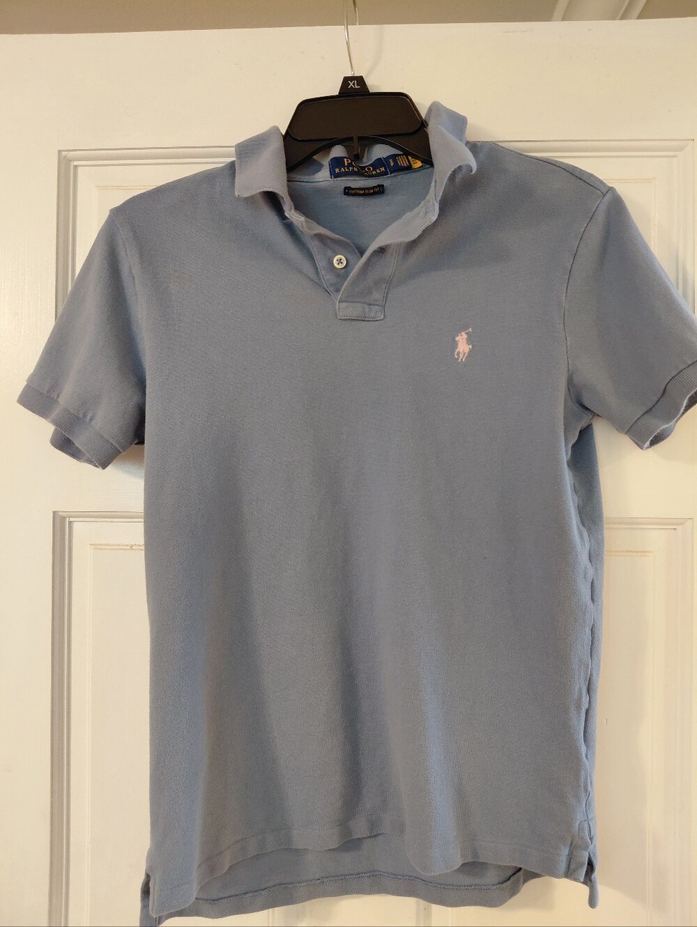 Ralph Lauren Polo Shirt in Pale Blue with Pink Pony